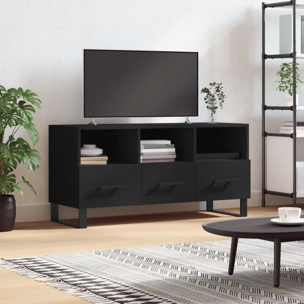Vidaxl TV stolík čierny 102x36x50 cm kompozitné drevo
